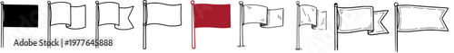 Hand Drawn Flags Icon Set