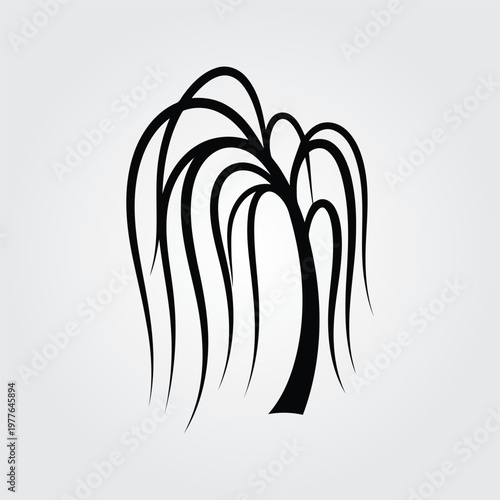 A minimalist palm tree icon in a simple Editable Vector File format, perfect for modern design projects