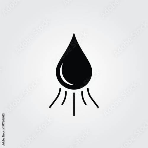 A minimalist filled icon of a water droplet in a simple design, available as an Editable Vector File for versatile use