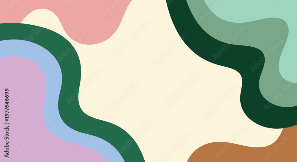 Fototapeta premium Abstract Vibrant Background with Wavy Liquid Shapes and Pastel Colors in Editable Vector File for Modern Designs and Graphic Projects