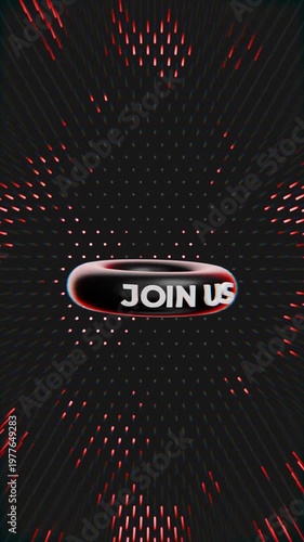 animated text on a doughnut shape saying join us, recruitment, employment