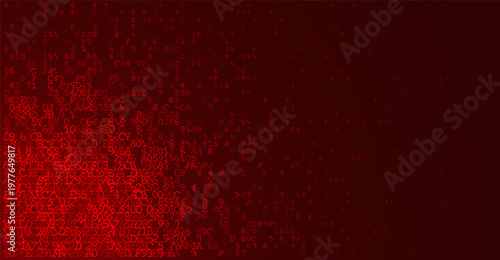 Lateral Data Drift - Binary Gradient and Floating Digital Cipher. Virtual AI.