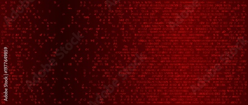 Slika na platnu Digital Entropy - A Fragmented Horizontal Array of Binary Logic and Scattered Da