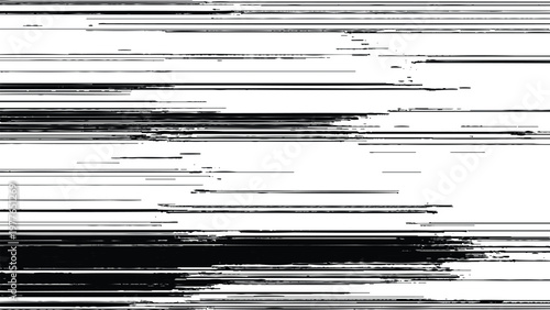 Glitch distortion effect with black and white horizontal lines on a digital screen broken technology  error message