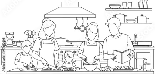 Celebrating global day of parents a heartwarming family scene of parents and children cooking together