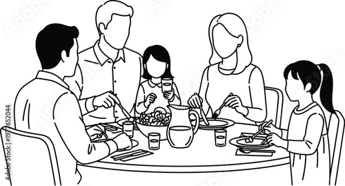 Celebrating global day of parents a heartwarming family dinner sketch illustrating parental love and bonds