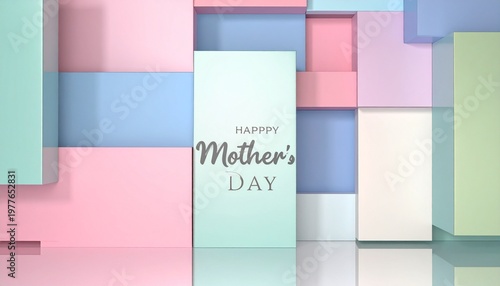 Soft pastel geometric shapes with 