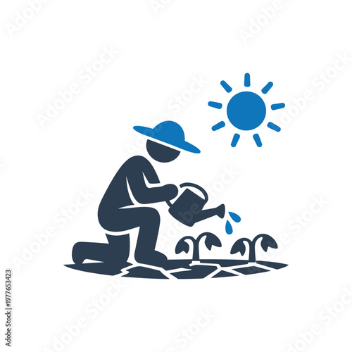 Arid Drought Cultivation Icon