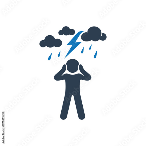 Thunderstorm Mental Stress Icon