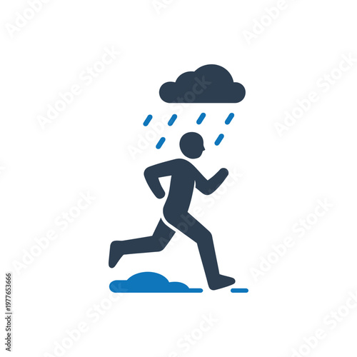Running Through Summer Rain Icon