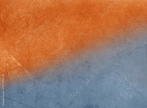 Orange blue textured concrete wall background