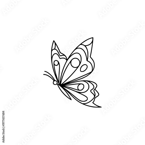 Minimalist Line-Art Butterfly Vector Illustration for Designers