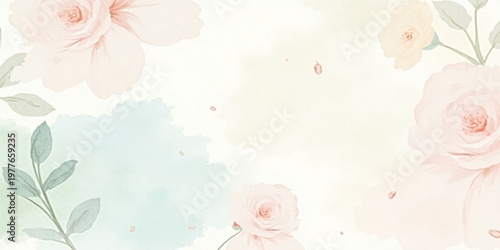 Soft Floral Watercolor Design Spring Summer Pastel Background