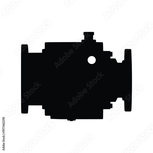 Marine gearbox transmission silhouette isolated on white background