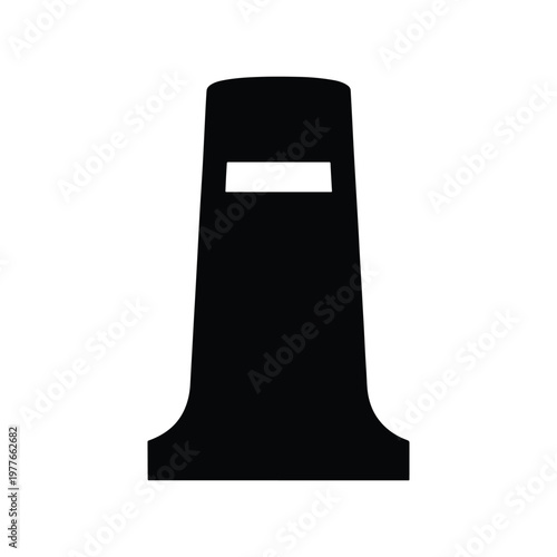 Ship funnel smokestack silhouette isolated on white background