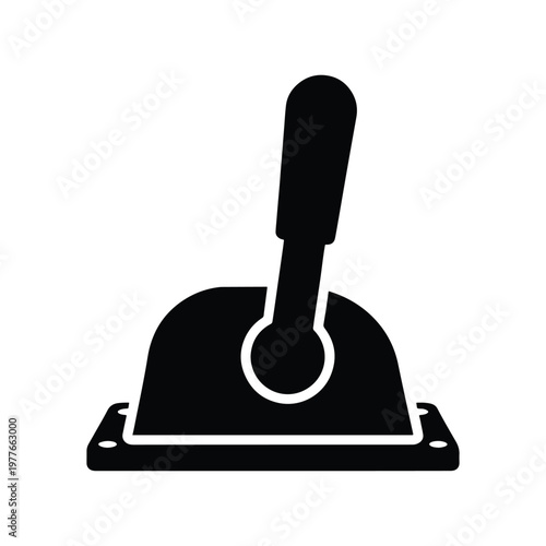 Marine throttle control lever silhouette isolated on white