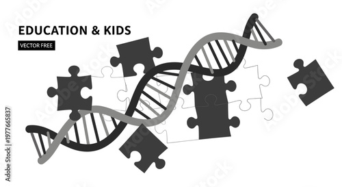 Abstract DNA illustration conveys science, genetics, and biological innovation. Ideal for medical, pharmaceutical, or biotech marketing materials.