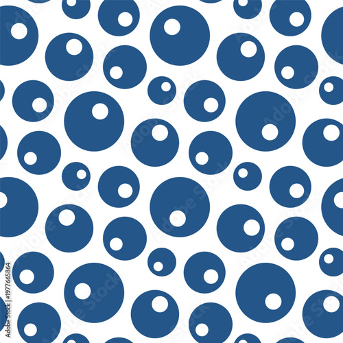 Small blue round balls isolated on a white background. Seamless pattern. Vector simple flat graphic illustration. Texture.
