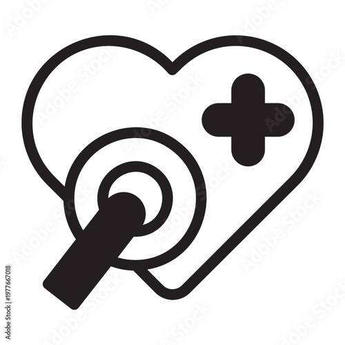 stethoscope glyph icon