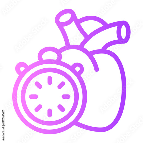 heart time gradient icon