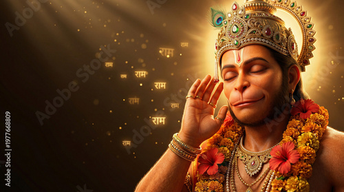 Hanuman Listening to Soulful voice of God Rama 