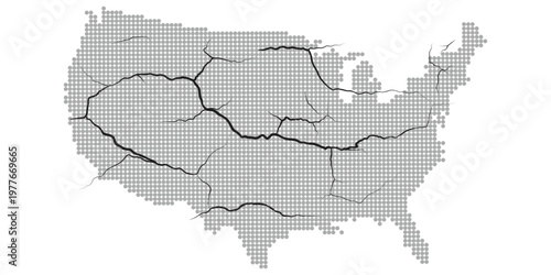 Continental Divide Map of the United States Showing Major Watersheds and Drainage Basins