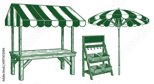 Market Stall and Umbrella