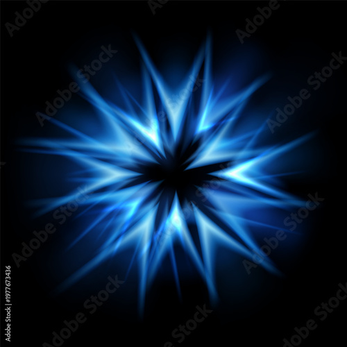 Abstract Blue Light Burst, Vector Illustration