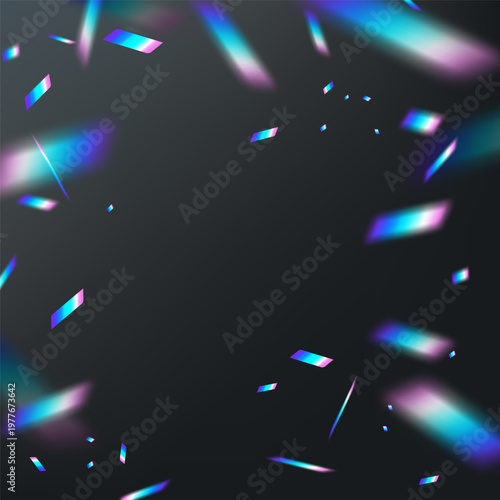 Holographic Iridescent Confetti Background, Vector Illustration