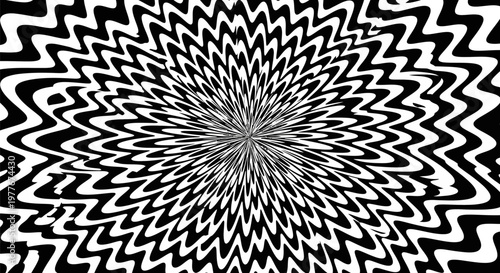 Black and white optical illusion pattern.