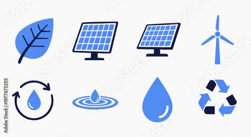 Minimalist restaurant icons set, navy blue food and beverage symbols, 12 vector elements for cafe menu design and catering services