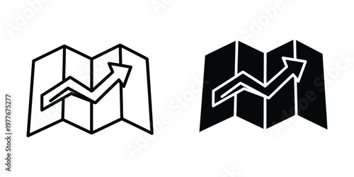 Contrasting open and closed book or folder icons with upward arrows inside