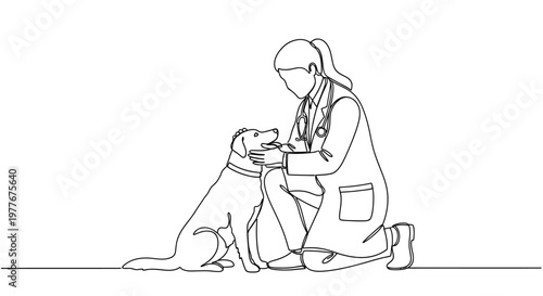 Woman sitting with a dog outdoors.