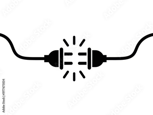 Electric plug connected with glowing light effect