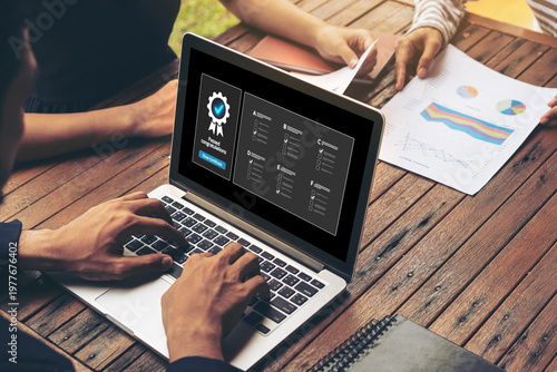 Картината върху платно Online product certification, marking a key achievement