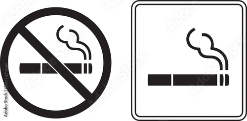 No smoking and smoking area signs simple.