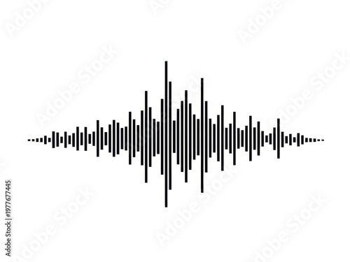 Sound wave graphic illustration of audio waveform