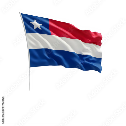 Free Download Liberian flag waving in wind, national flag of Liberia with single star and stripes, patriotic textile banner for government and independence day isolated on White Background - GFXLoad