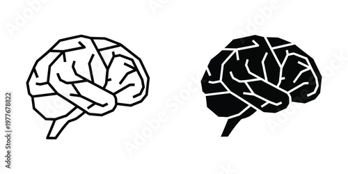 Contrast of a light and dark depiction of the human brain's hemispheres