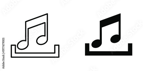 Comparison of musical note symbols in different styles of sheet music notation