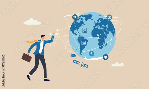 power world peace, political and conspiracy theory concept, anonymous businessman hand with puppet string control the world