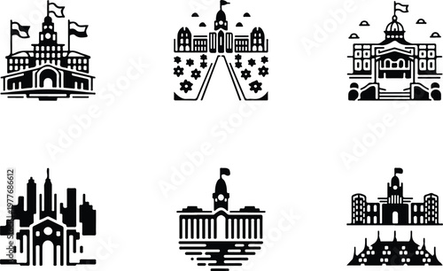Parliament Silhouette Icon Government Building Outline Design