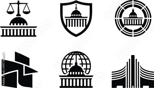 Parliament Silhouette Icon Government Building Outline Design