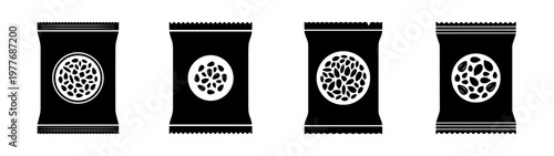 Stock vector graphic of black and white sugar packets for coffee and tea packaging design use