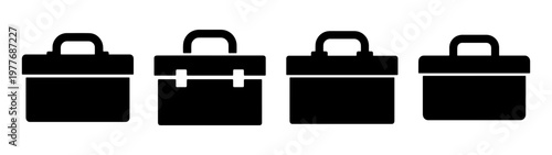 Shopping bag vector icon set, reusable grocery bags, retail tote, eco friendly, black silhouette design