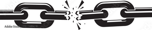 Broken chain link symbol design.