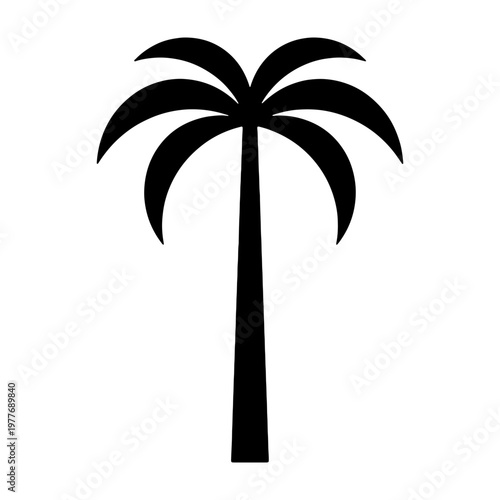 Palm tree vector silhouette illustration for summer vacation tropical beach design element clipart