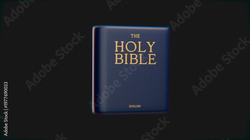 holy bible 3d book on black background