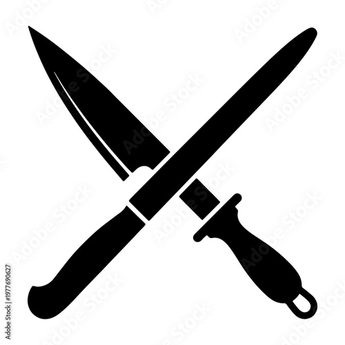 Knife sharpening steel vector image for kitchen tools culinary arts and food preparation equipment
