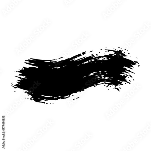 Black paint stroke brush stroke vector grunge stroke design element ink stroke background art